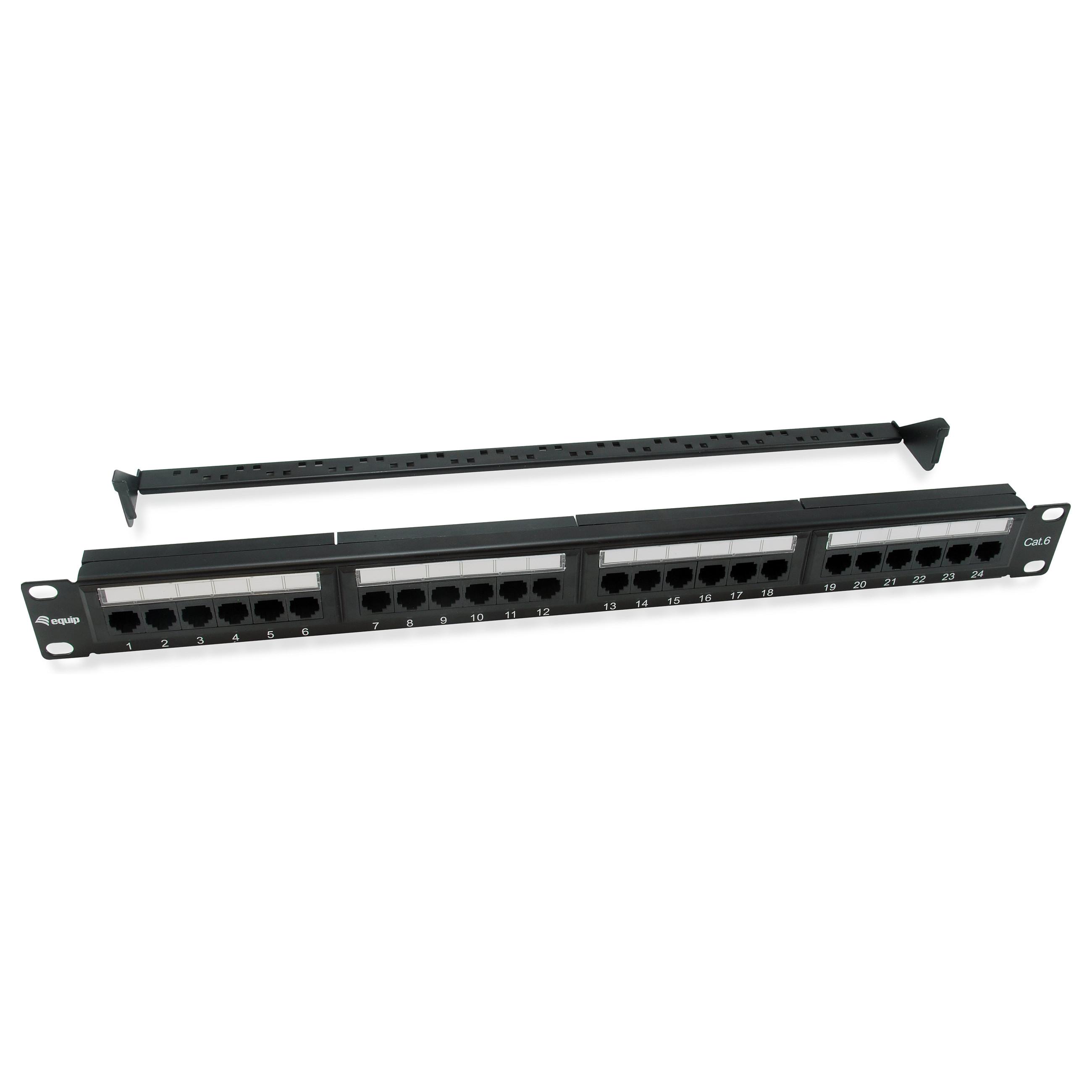 Equip 135426, Cat6, 22/26, Sort, Syntetisk ABS, Stål, Reolmontering, 1U