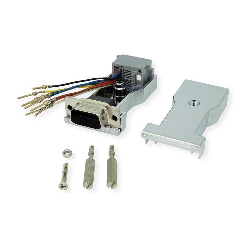 Adapter ROLINE 12.03.7524 DB9 han til RJ-45 hun - sølv