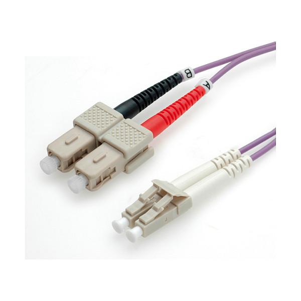 Fiberoptisk kabel ROLINE OM4 LC/SC - violet, 3 m