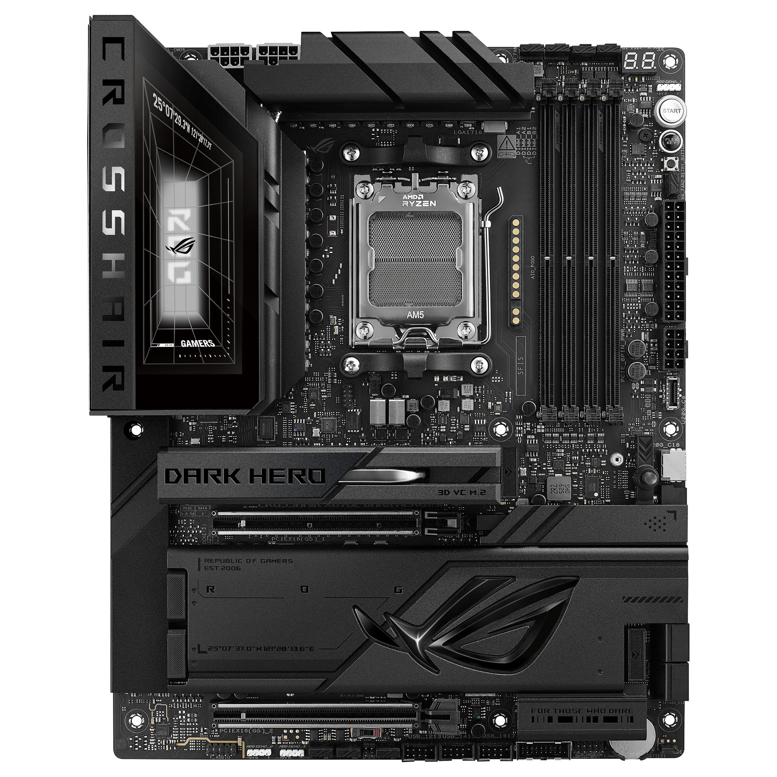 ASUS ROG CROSSHAIR X870E DARK HERO - Bundkort - ATX - Socket AM5 - AMD X870E Chipset - USB4, USB-C 3.2 Gen2, USB 3.2 Gen 2, USB 3.2 Gen 1, USB-C 3.2