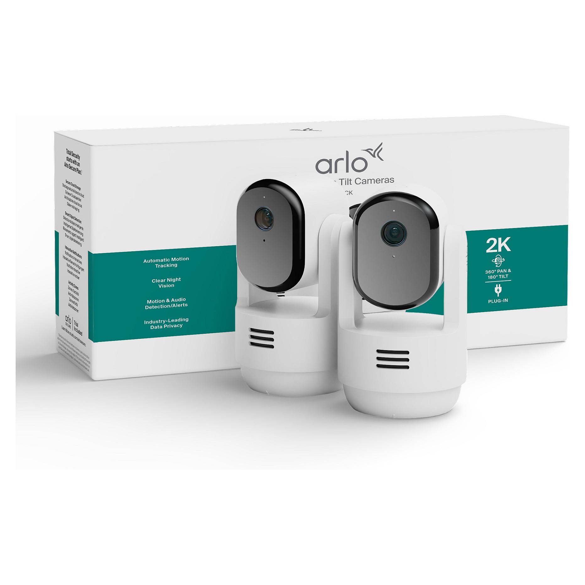 Arlo Essential 3 - Netværksovervågningskamera - PTZ - indendørs - farve (Dag/nat) - 3 MP - 2304 x 1296 - audio - trådløs - WiFi (pakke med 2)