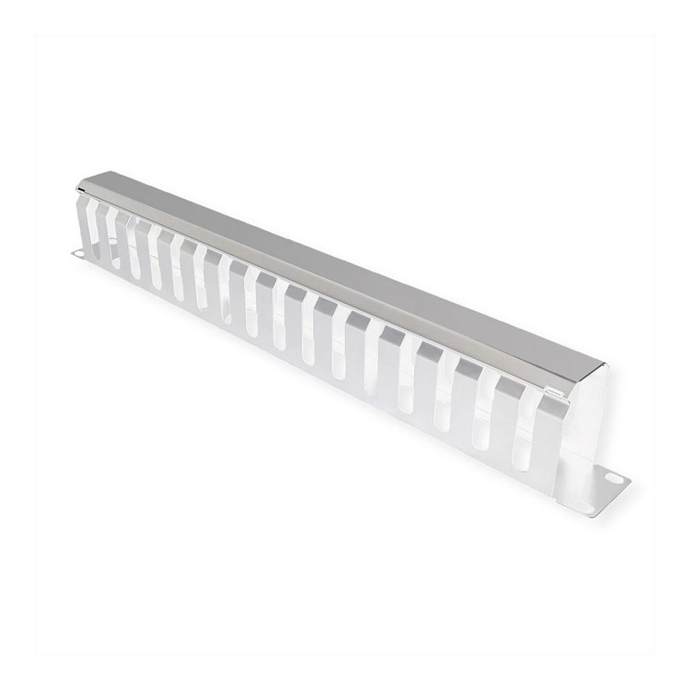 19" frontplade VALUE 1 HE med rangérkanal 40 x 60 mm - grå