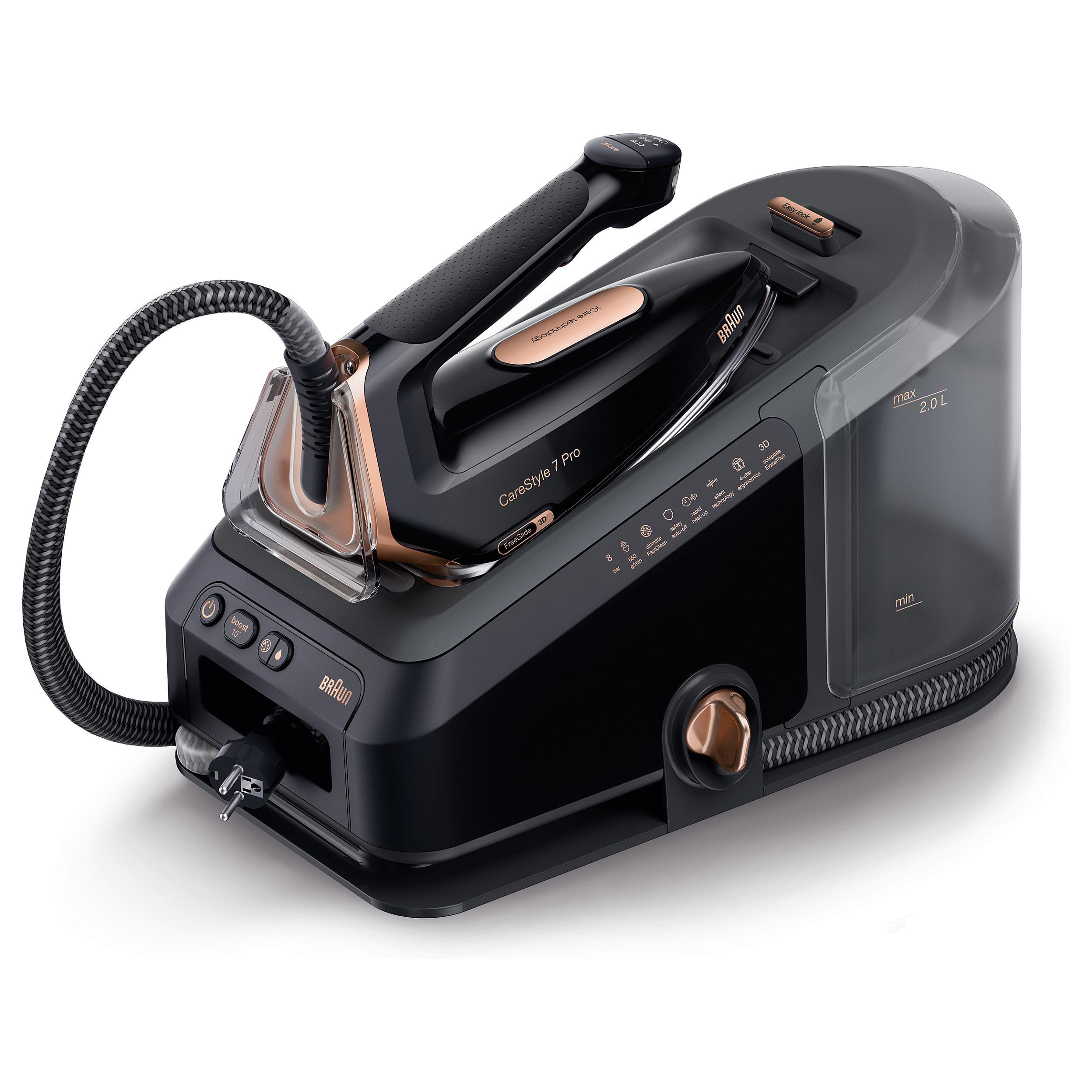 Braun CareStyle 7 Pro IS7286BK Dampstrygestation - 2700W, 2L, 8 bar, 650g/min dampskud - Sort