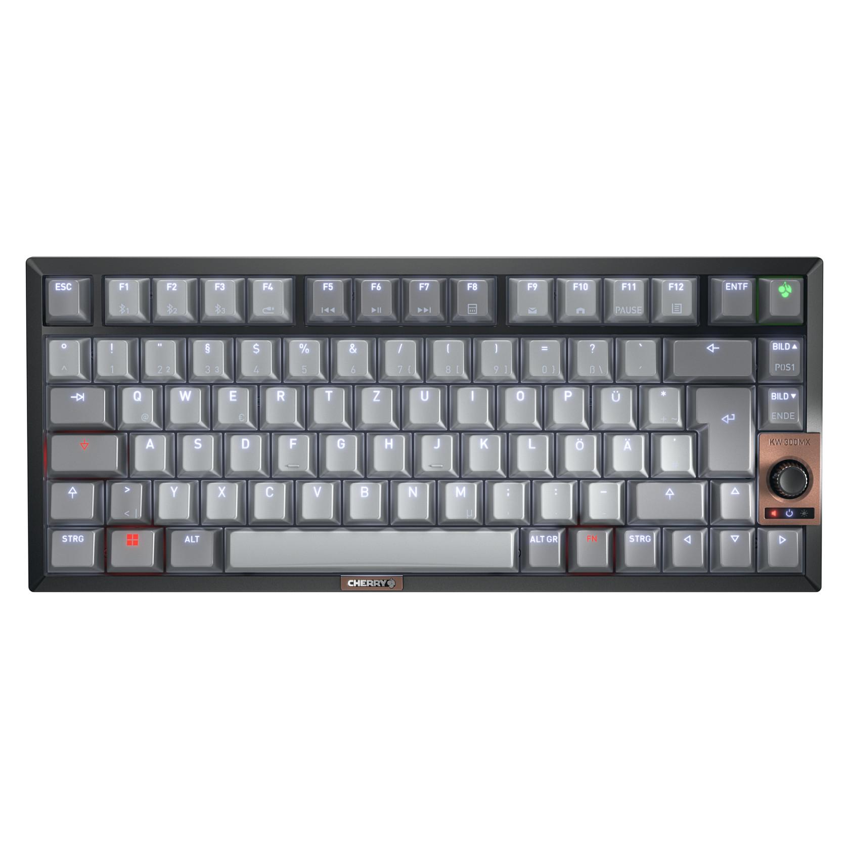 Mekanisk tastatur Cherry KW 300 MX - USB + Bluetooth, QWERTZ tysk, sort/kobber/grå