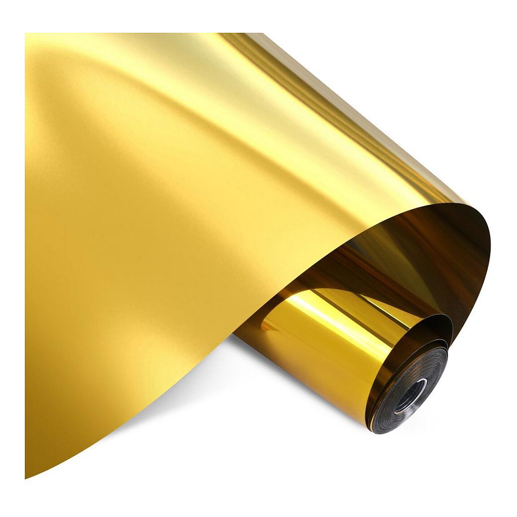 Selvklæbende vinylfolie LOKLiK permanent spejlmetallic - guld, 30,5 x 180 cm