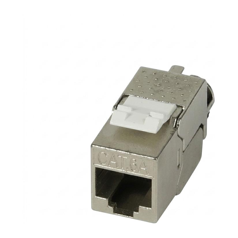 KeystoneModul TPBuchseRJ45 CAT6A 500MHz Slimline mit Kabelklemme Synergy 21