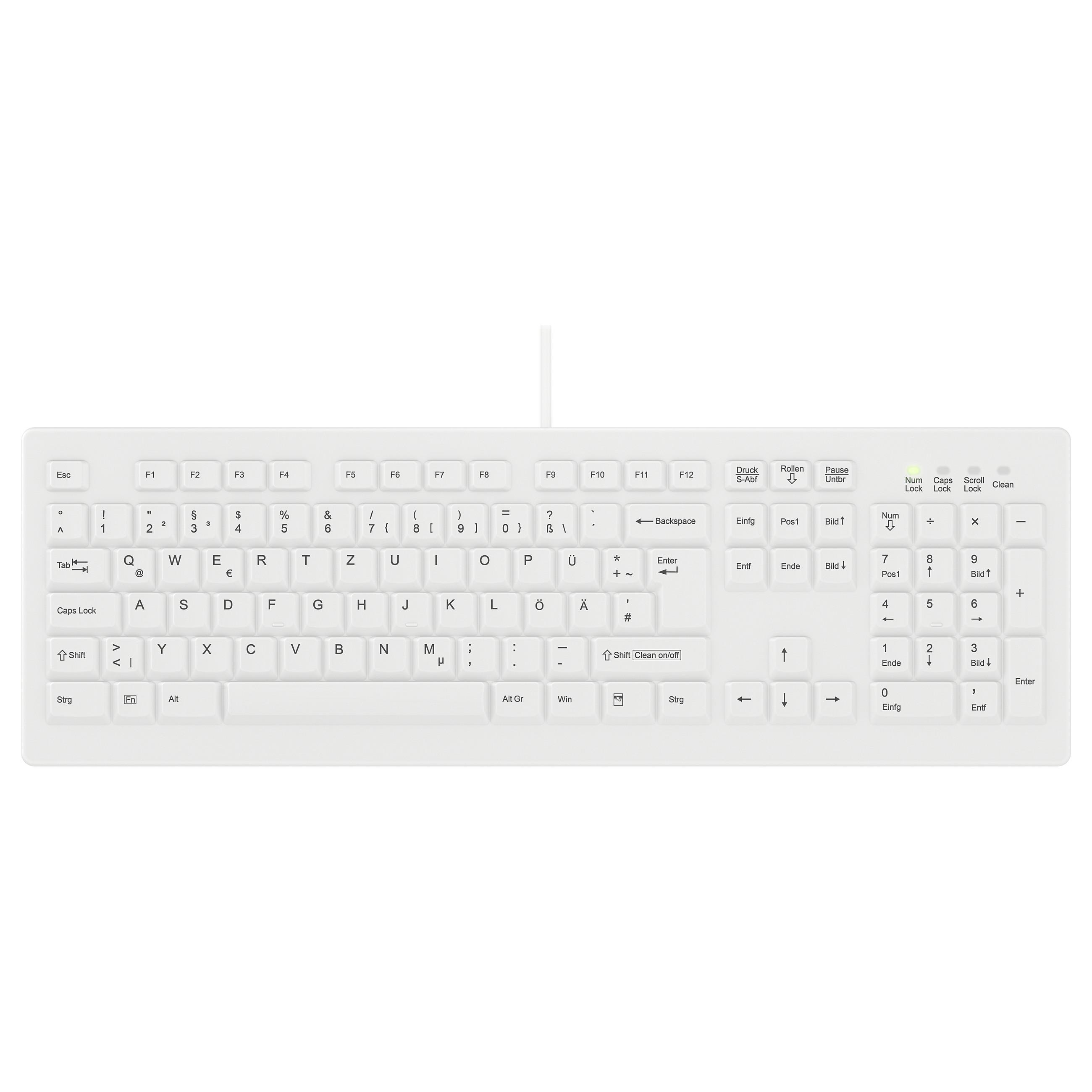 Cherry AK-C8100 ClassicClean medicinsk tastatur, fuld størrelse, kablet, hvid (DE)