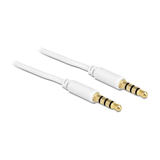 Jackkabel DeLOCK 83440 3,5 mm 4-polet han til han - 1 m, hvid