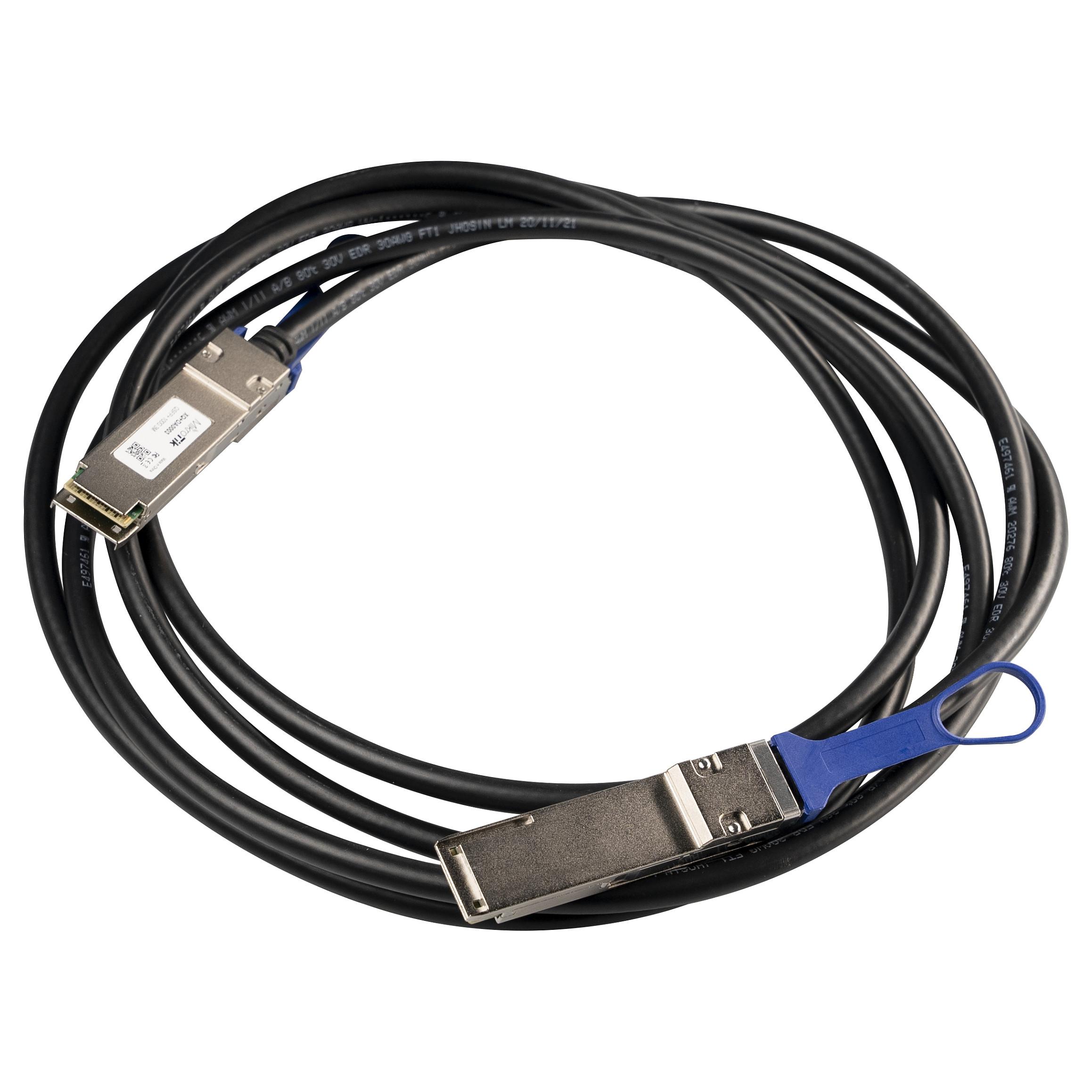 MikroTik - 100GBase-kabel til direkte påsætning - QSFP28 (han) til SFP28 (han) - 3 m - for Cloud Core Router CCR2216-1G-12XS-2XQ