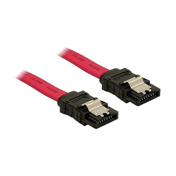 DeLOCK SATA cable, 3Gb/s, clips, 0,5m, red