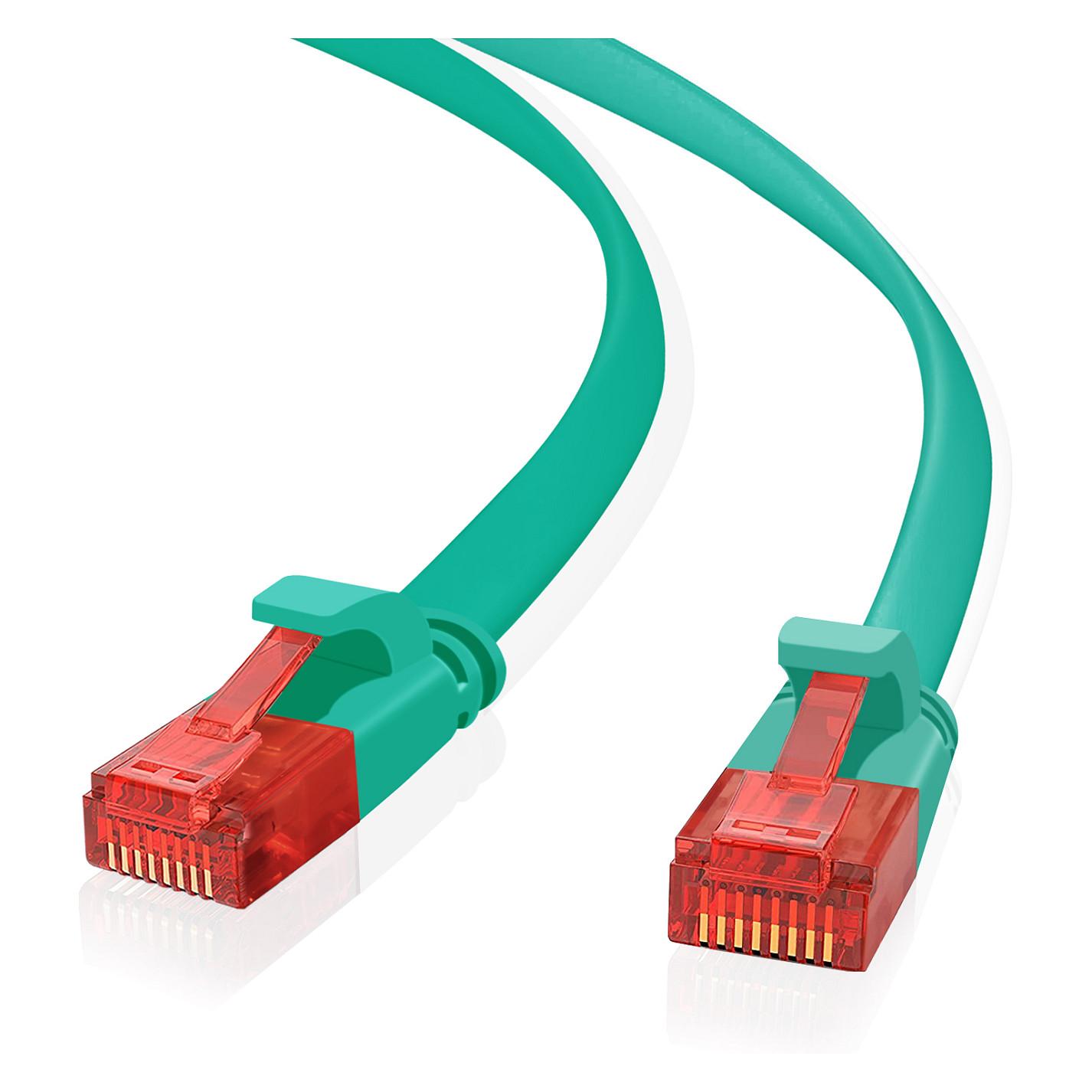 Patchkabel Helos Cat.6 ultrafladt U/UTP 7,5 m - grøn