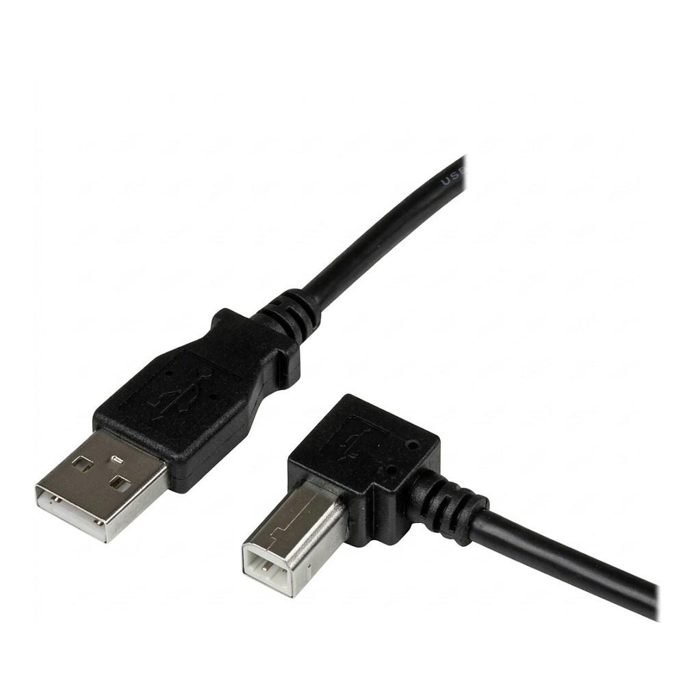 USB 2.0-kabel EFB Elektronik A til B-vinklet - 1 m, sort