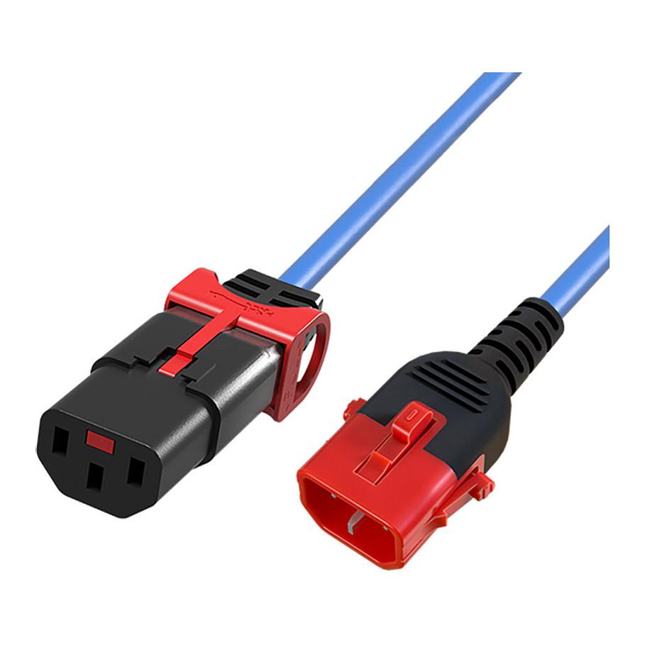 ACT Powercord C13 IEC Lock+ - C14 IEC Lock Dual Locking blue 1 m, PC3619