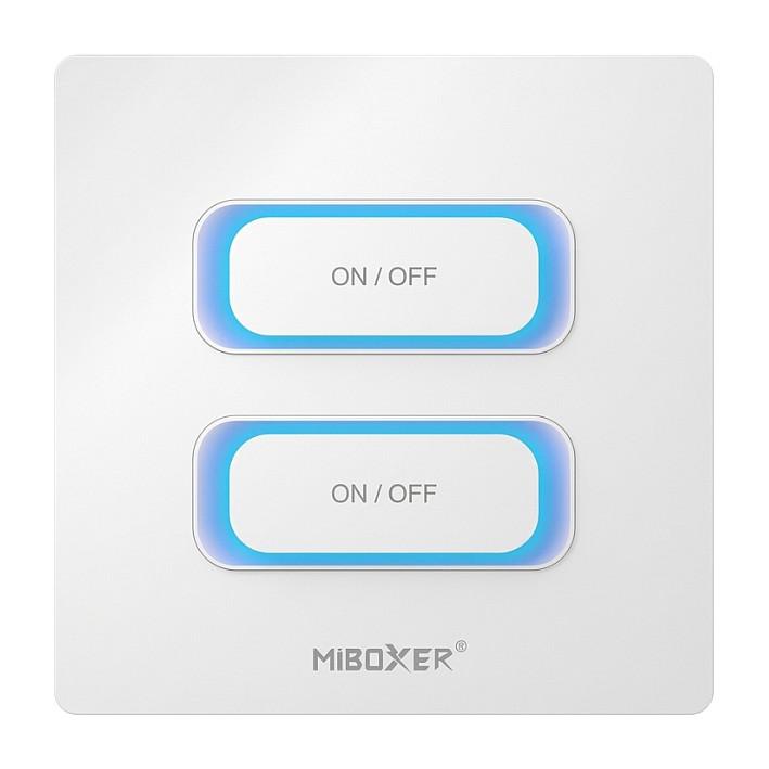 Smart switch til LED Miboxer ESW2 - 2-gangs, hvid
