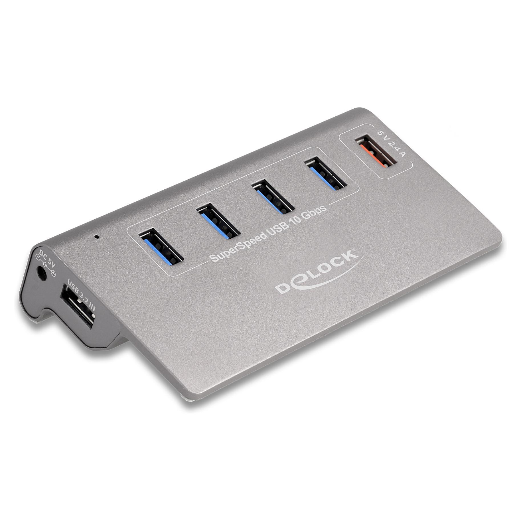 USB-hub DeLOCK 64182 med 4 USB Type-A-porte og ladeport