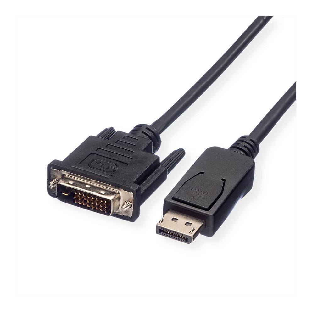 DisplayPort til DVI-kabel VALUE DP-DVI (24+1) 5 m - sort