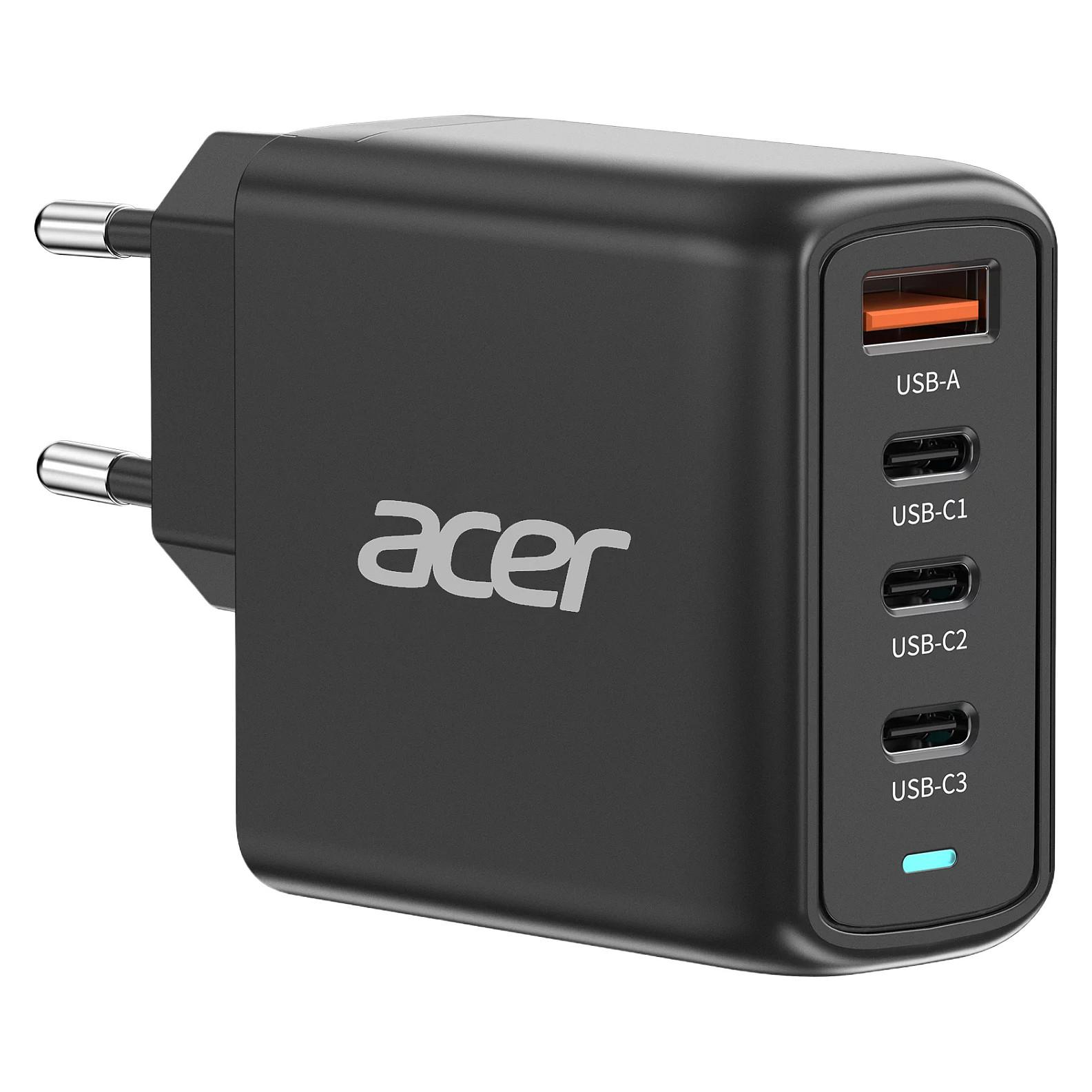 Acer - Batterioplader - GaN - AC 100/240 V - 100 Watt - output-stikforbindelser: 4 - sort