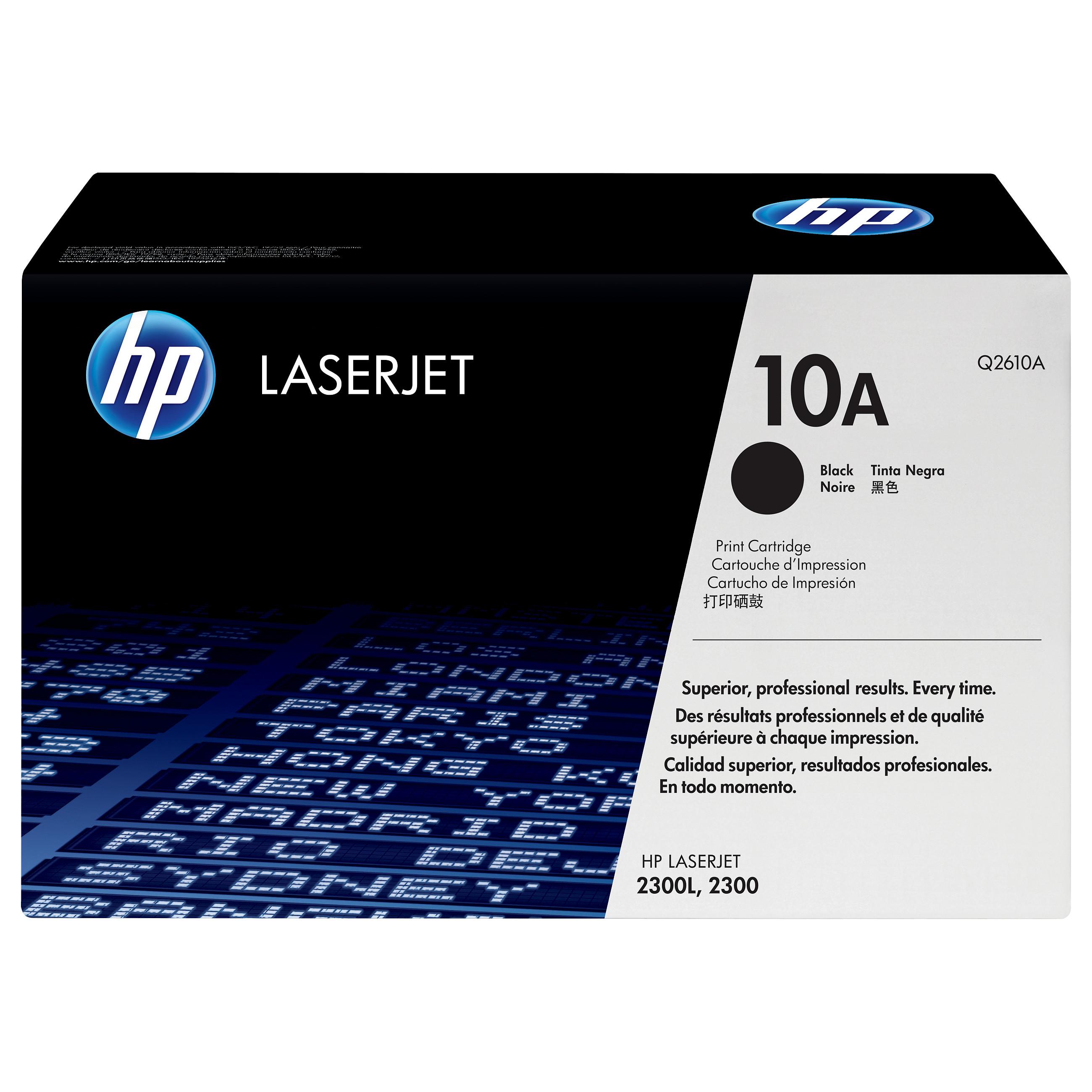 HP Q2610A / 10A Black Toner - Lasertoner Sort