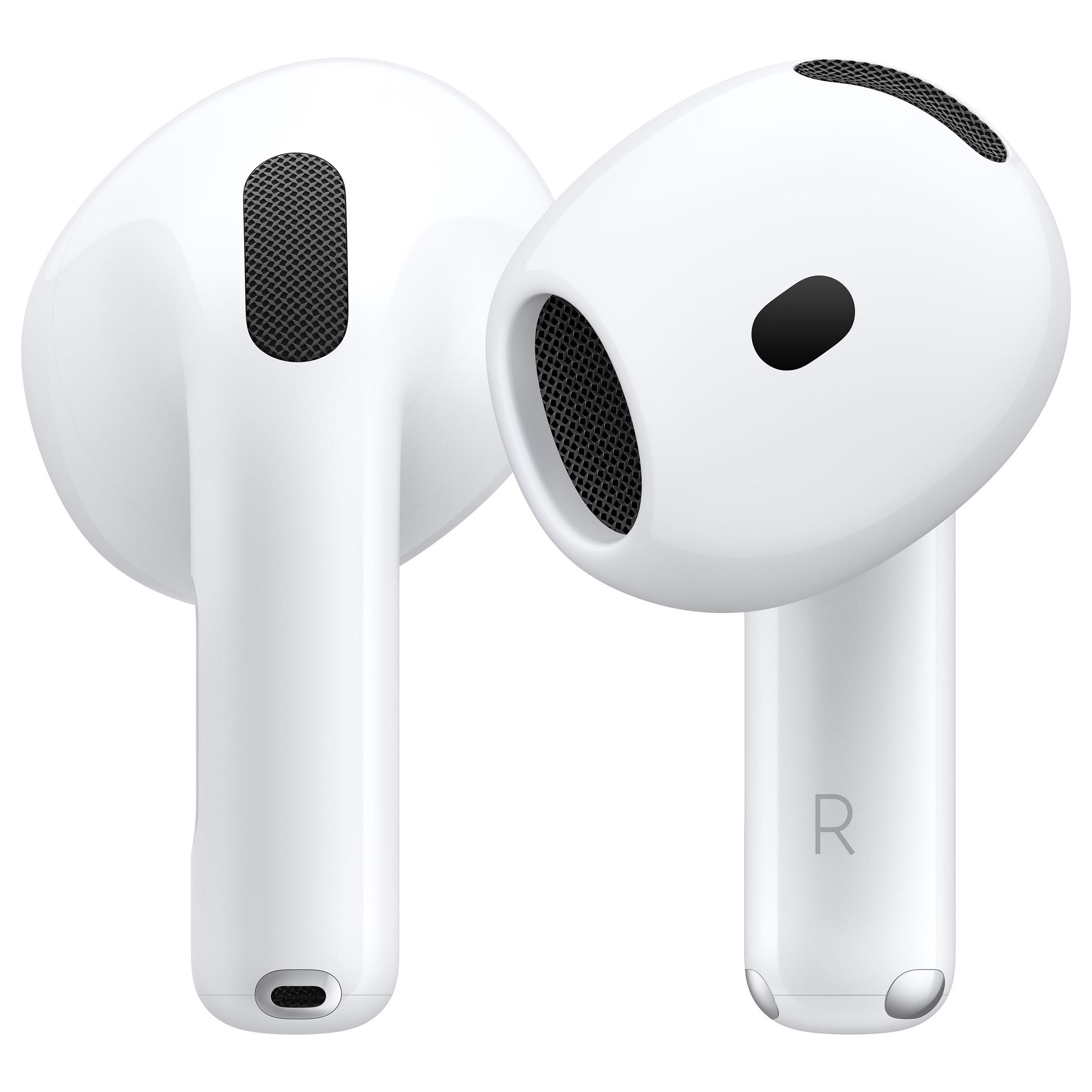 Apple AirPods 4 trådløse in-ear høretelefoner med USB-C opladningsetui, Bluetooth 5.3, Hvid