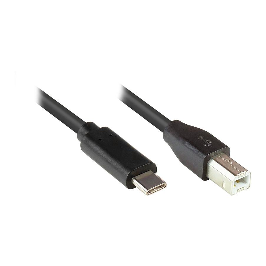 USB 2.0-kabel USB-C til USB-B - sort, 0,5 m