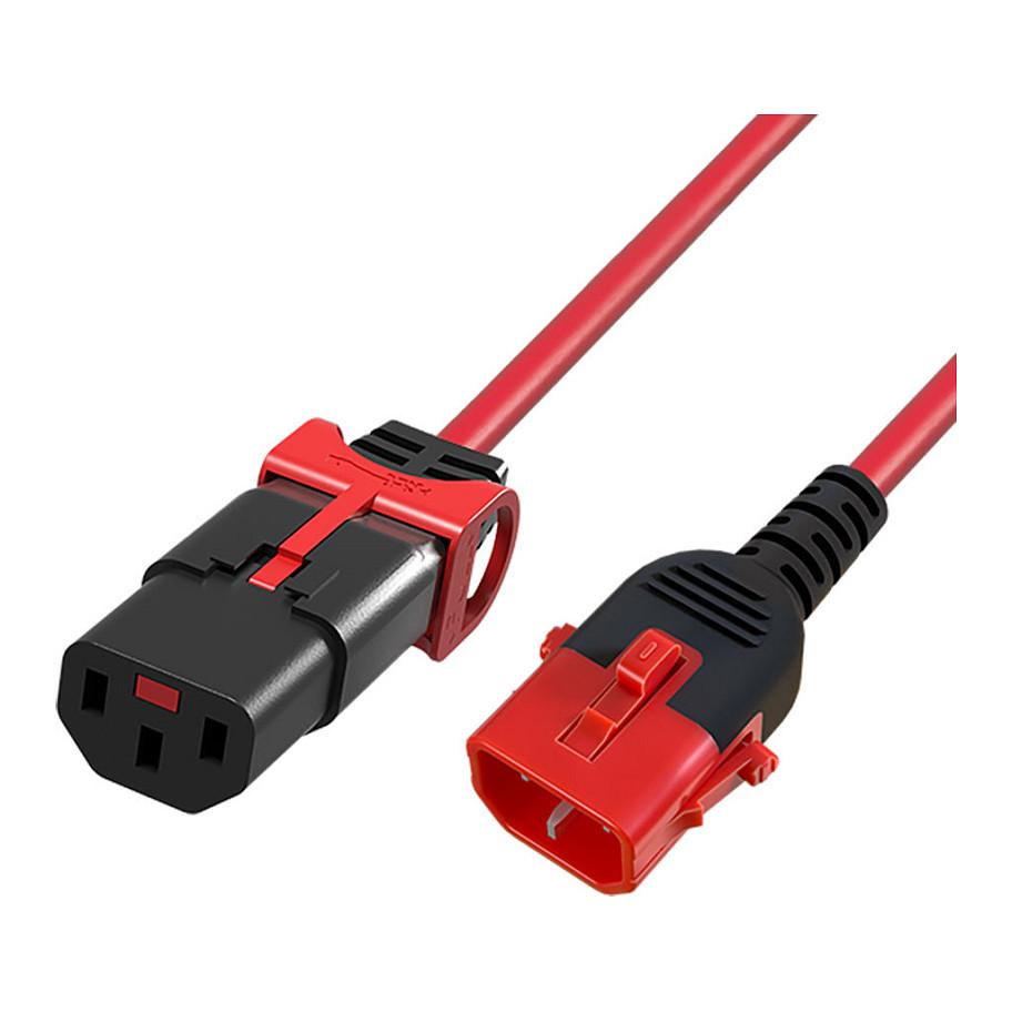 ACT Powercord C13 IEC Lock+ - C14 IEC Lock Dual Locking red 1 m, PC3612