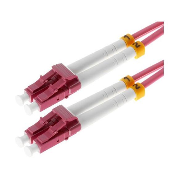 Fiberoptisk patchkabel Helos OM4 LC/LC duplex LSZH 5 m - Erikaviolett