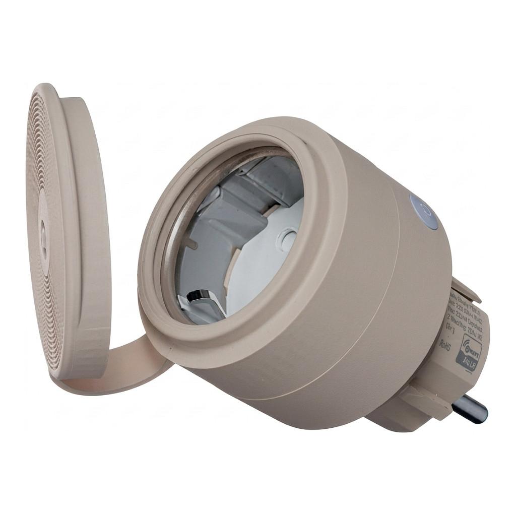 Shelly Wave Outdoor Plug S smart udendørs stikkontakt IP44 230 V 12 A - Mocha