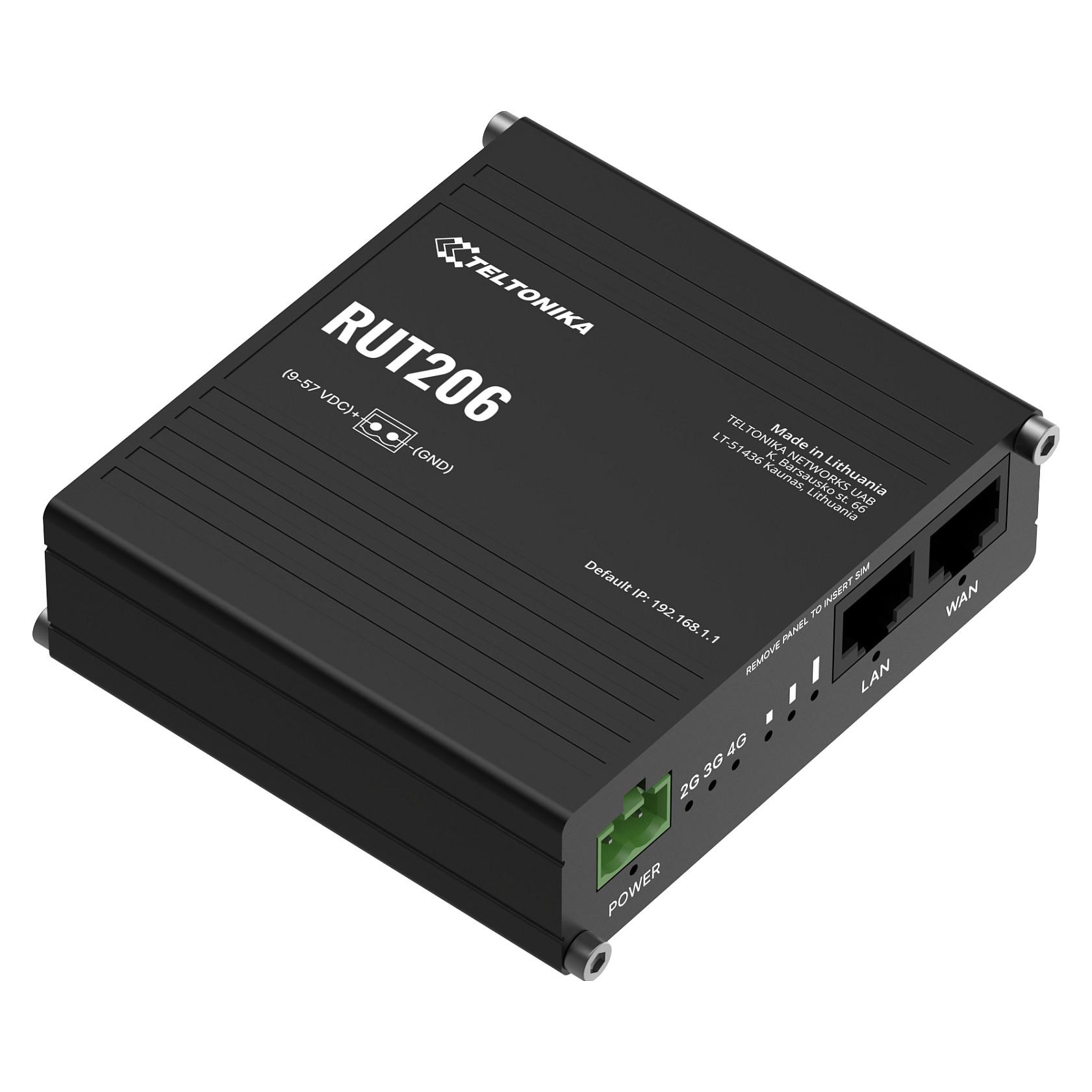 Teltonika RUT206 - wireless router - WWAN - Wi-Fi - 3G 4G 2G - DIN rail mountable wall-mountable surface-mountable - Wireless router N Standard - 802.11n