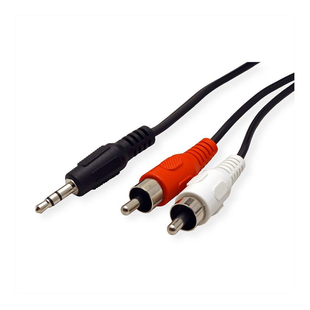 Lydkabel ROLINE 3,5 mm til 2 x RCA - 5 m