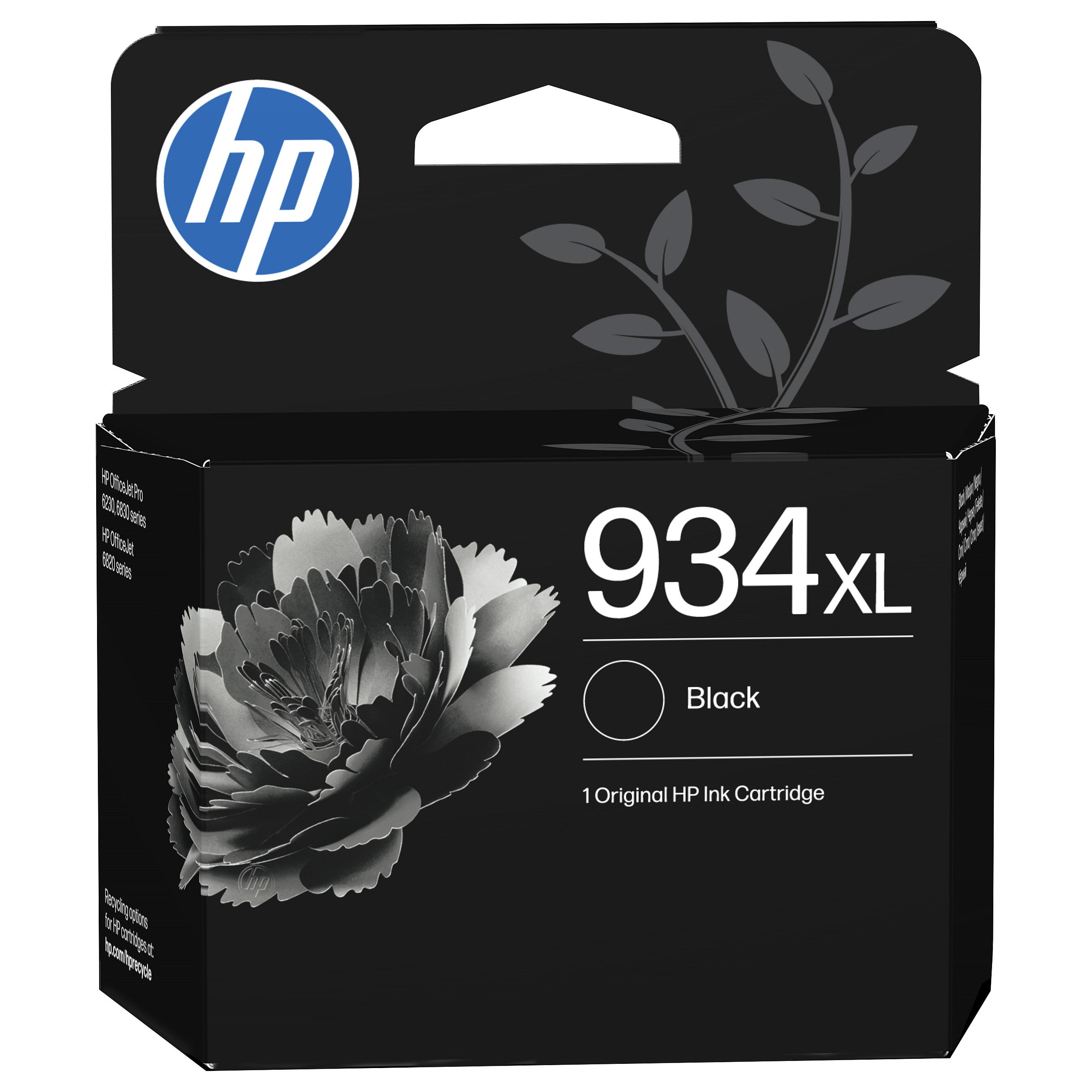 HP 934XL High Yield Black Original Sort 1000 sider Blæk