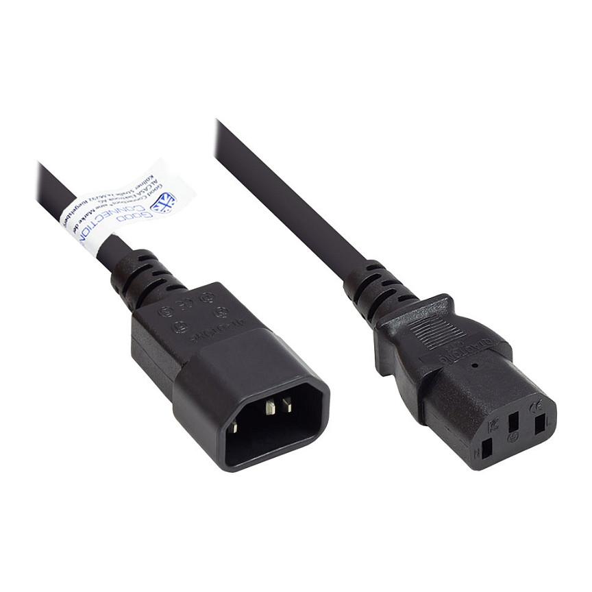 Forlængerkabel C14 til C13 P1430-S005 - 0,5 m, sort