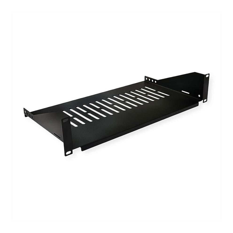 19" rackhylde VALUE 485 x 250 mm 2U - sort