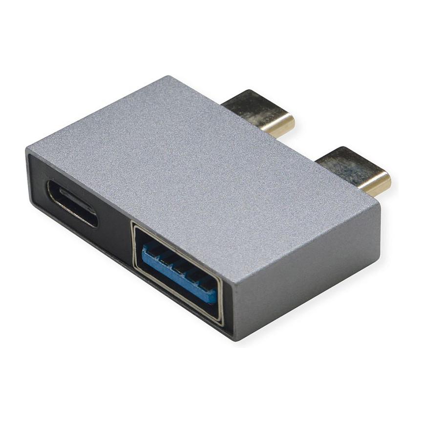 USB-C-adapter ROLINE 12.03.2946 2x USB-C til USB-A/USB-C - sølv