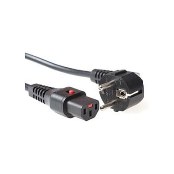 ACT Powercord CEE 7/7 male (angled) - C13 IEC Lock black 3 m, EL234S