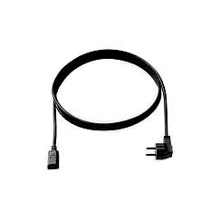 Bachmann H05VV-F 3G 1.00 mm2 - Strømkabel - power IEC 60320 C13 lige til power CEE 7/7 (han) vinklet - 250 V - 10 A - 3 m - formet - sort
