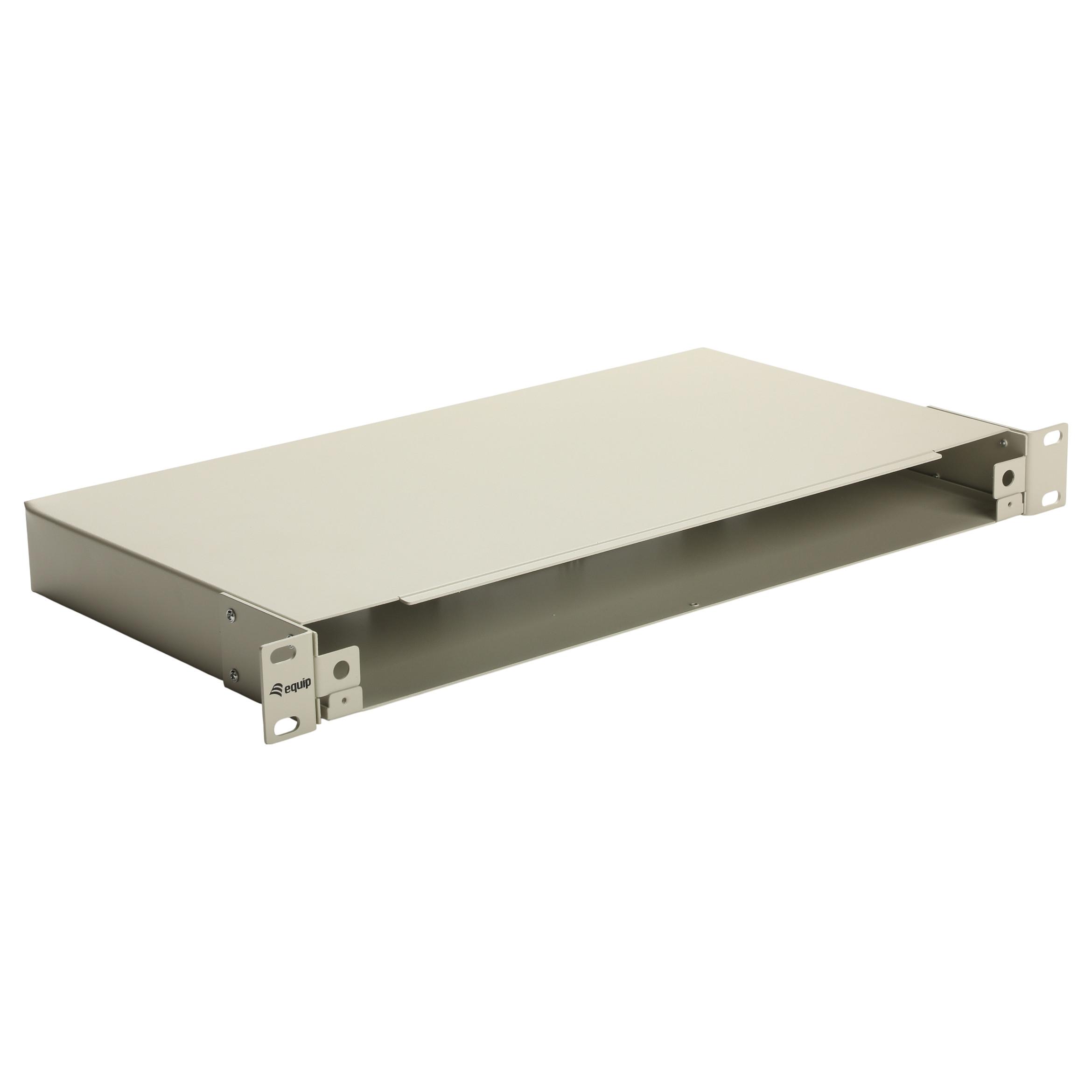 Equip 19" fiberoptisk space box 1U uden frontpanel - grå