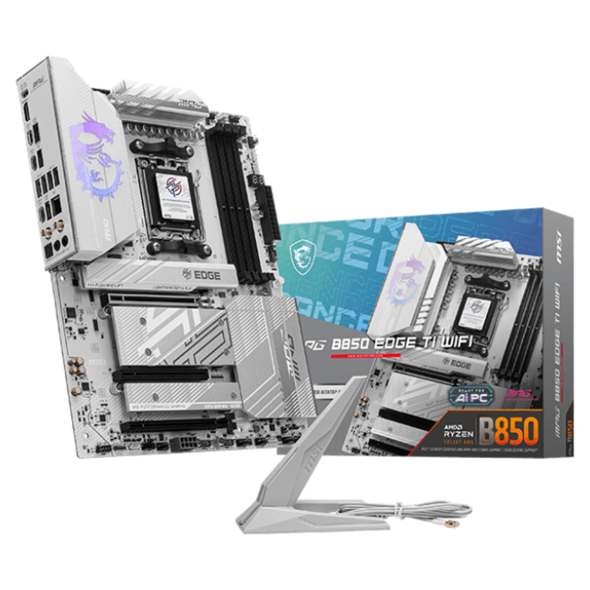 MSI MPG B850 EDGE TI WIFI bundkort Socket AM5 ATX med Wi-Fi 7, DDR5 og 2.5 Gigabit Ethernet
