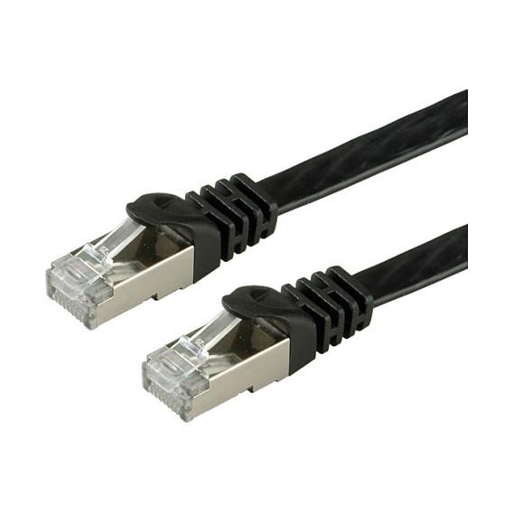 Patchkabel VALUE Cat.6 Class E F/UTP fladt - sort 5 m