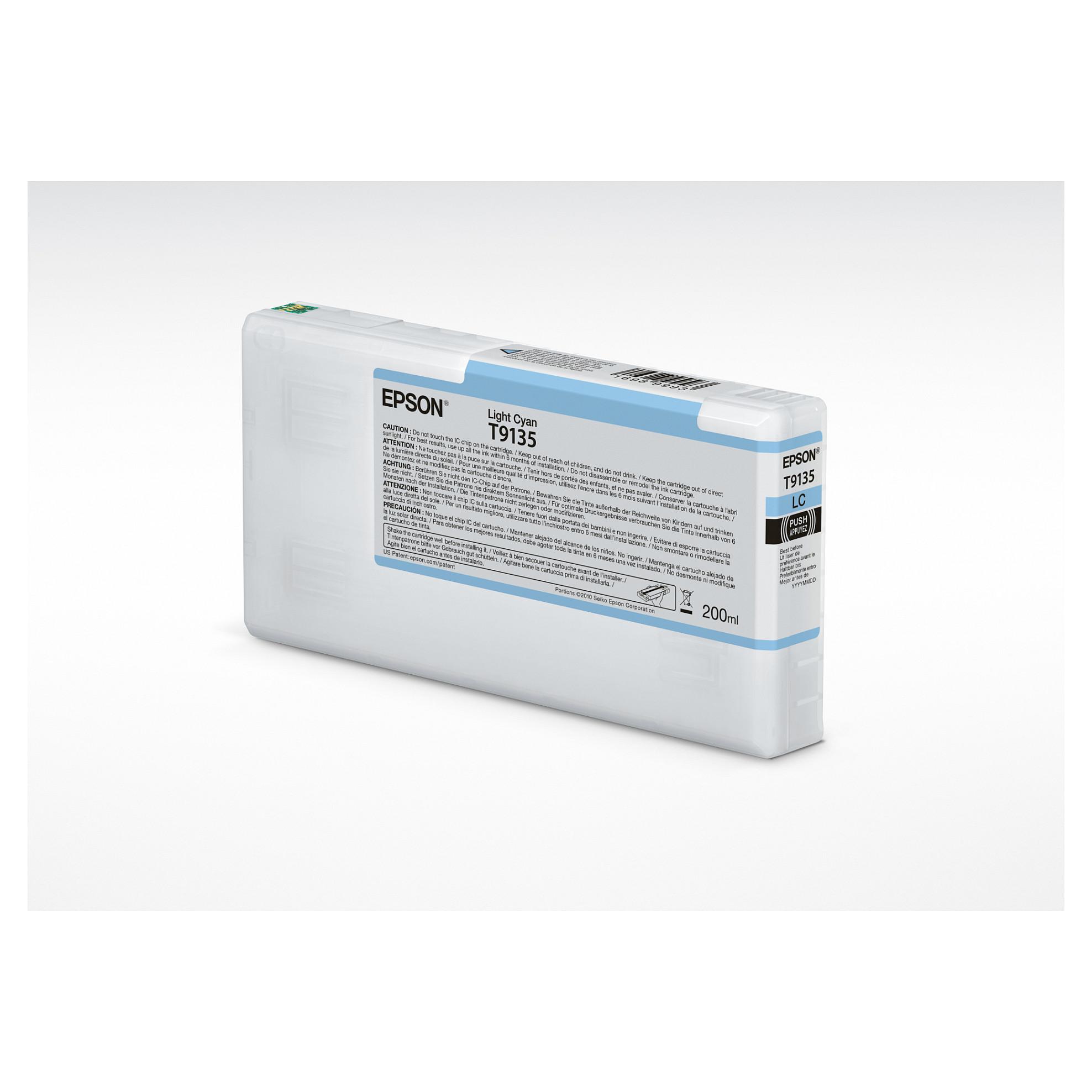 Epson T9135 - 200 ml - lys cyan - original - blækpatron - for SureColor SC-P5000, SC-P5000 STD Spectro, SC-P5000 Violet, SC-P5000 Violet Spectro