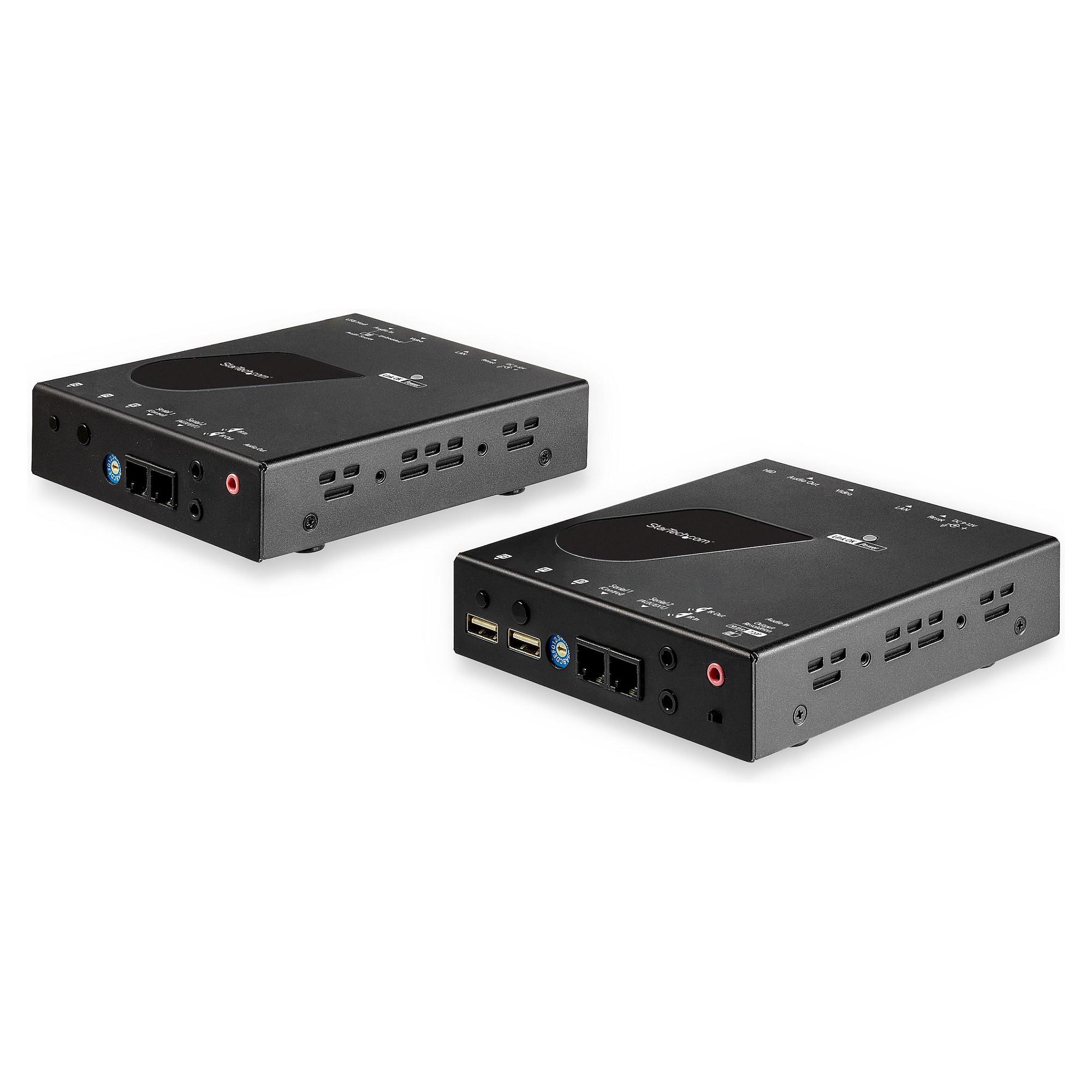 Startech HDMI KVM Extender over IP Network - 4K 30Hz HDMI and USB over IP LAN or Cat5e/Cat6 Ethernet (100m/330ft) - Remote KVM Console - Video/audio ekspander - HDMI - op til 100 km - TAA-kompatibel