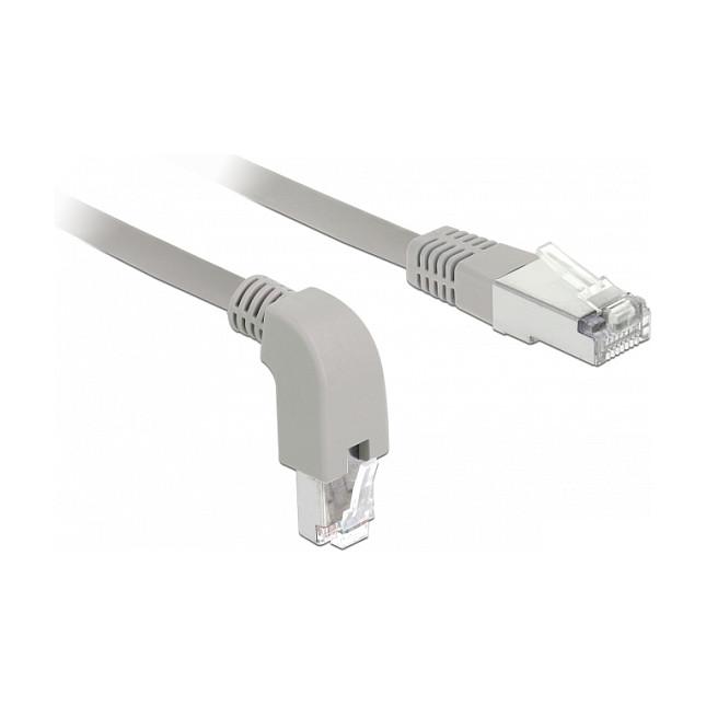 Netværkskabel DeLOCK 85864 RJ45 Cat.6 S/FTP nedadvinklet/lige - 0,5 m grå