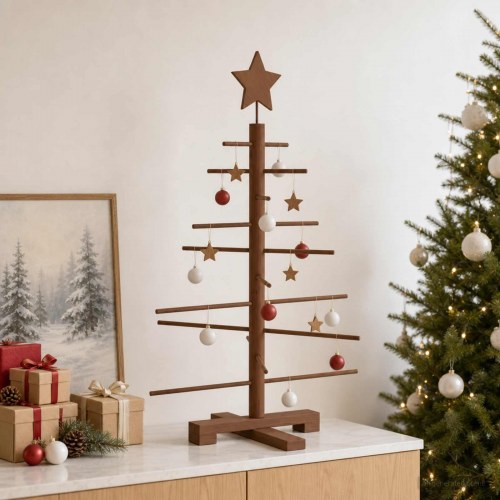 Juletræ i træ KOTKA 75 cm - mørkebrun