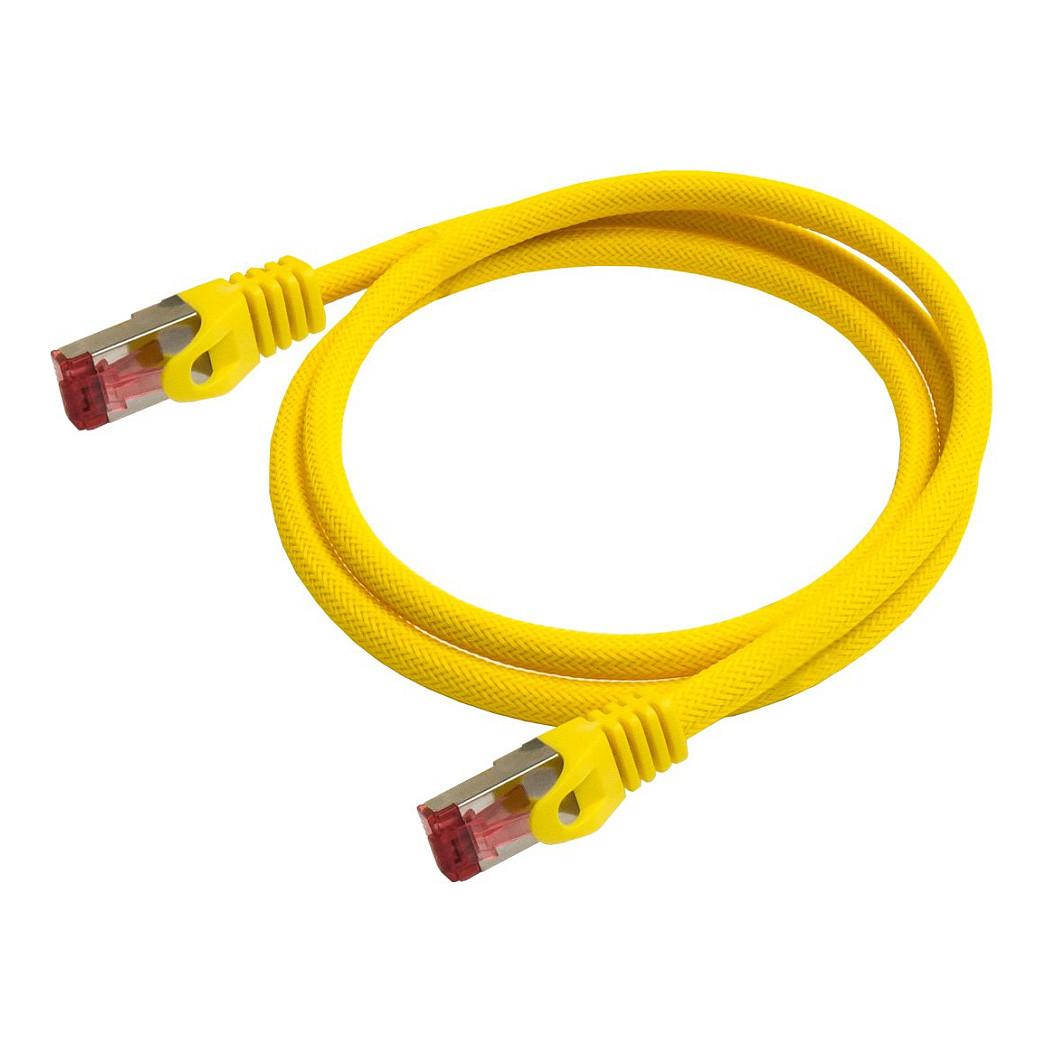 Netværkskabel Python Cat.6 patchkabel med nylonflet - gul 5 m