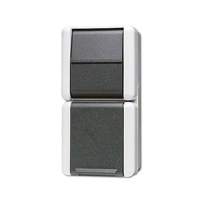 Stikkontakt med vekselafbryder JUNG 876 W AP/WD - hvid