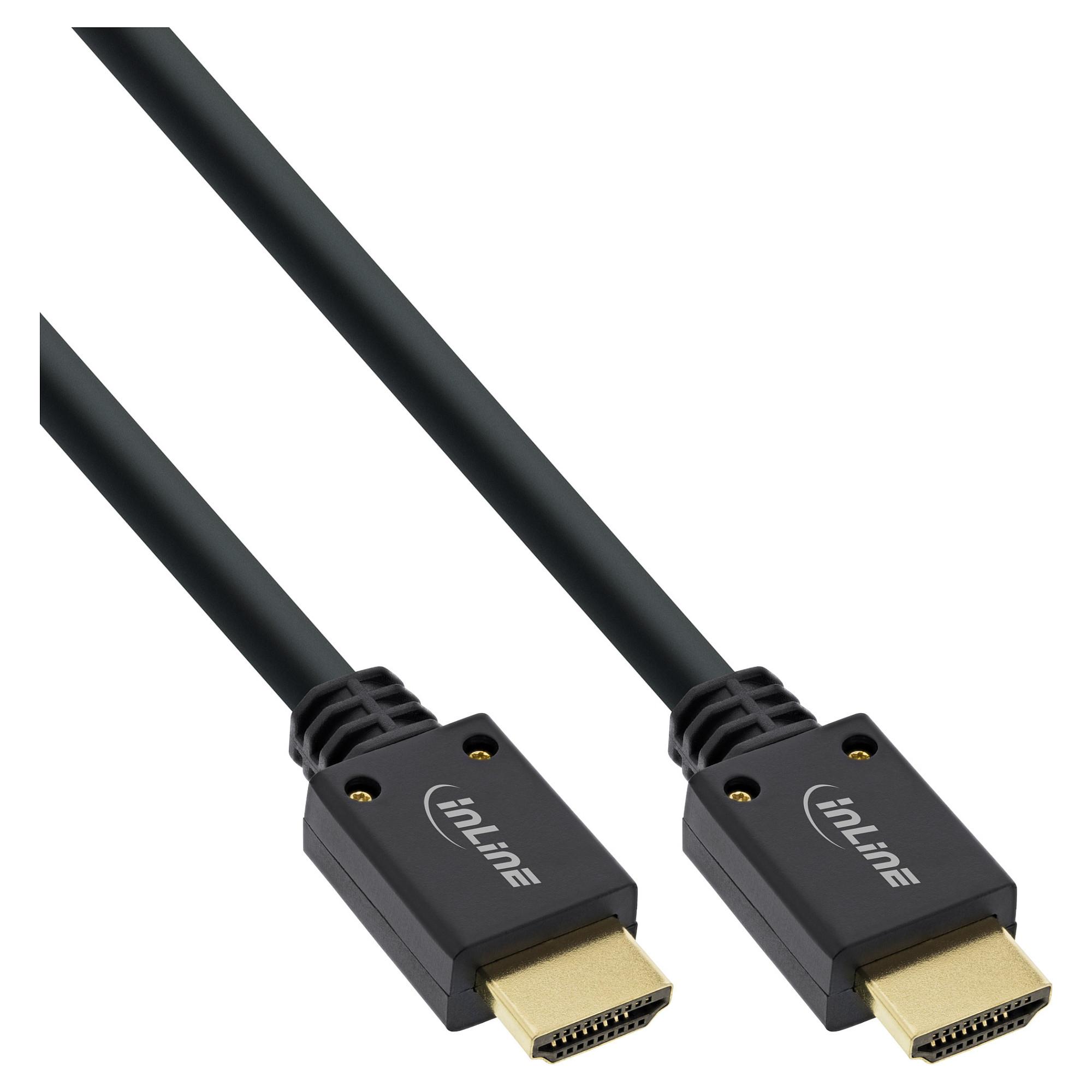 HDMI-kabel InLine Ultra High Speed 8K4K han-han - sort/guld 3 m
