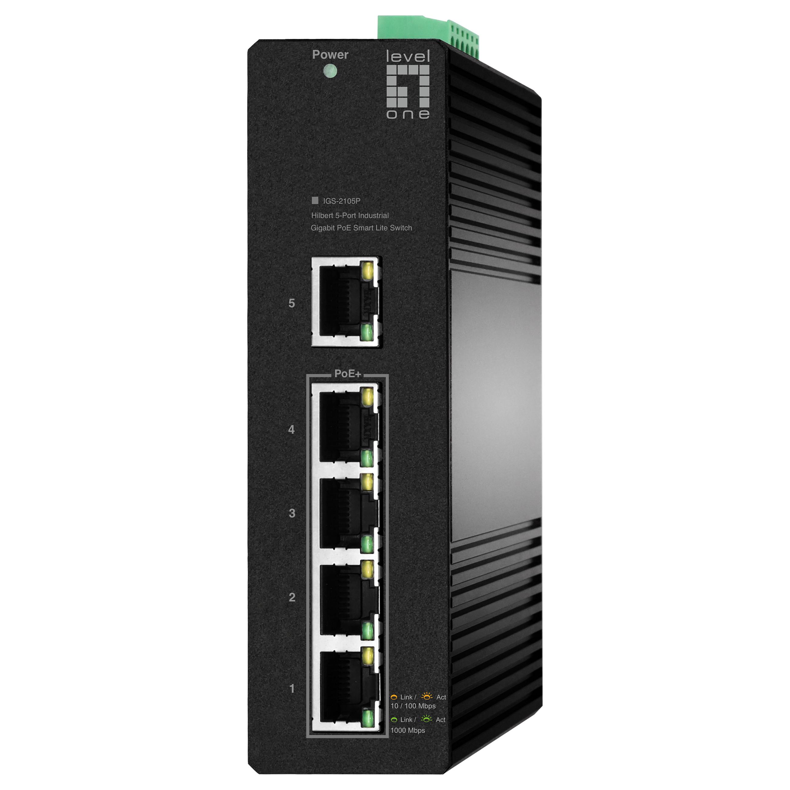 LevelOne Hilbert IGS-2105P - switch - industrial lite 802.3af/at -40 to 75°C - 5 ports - smart