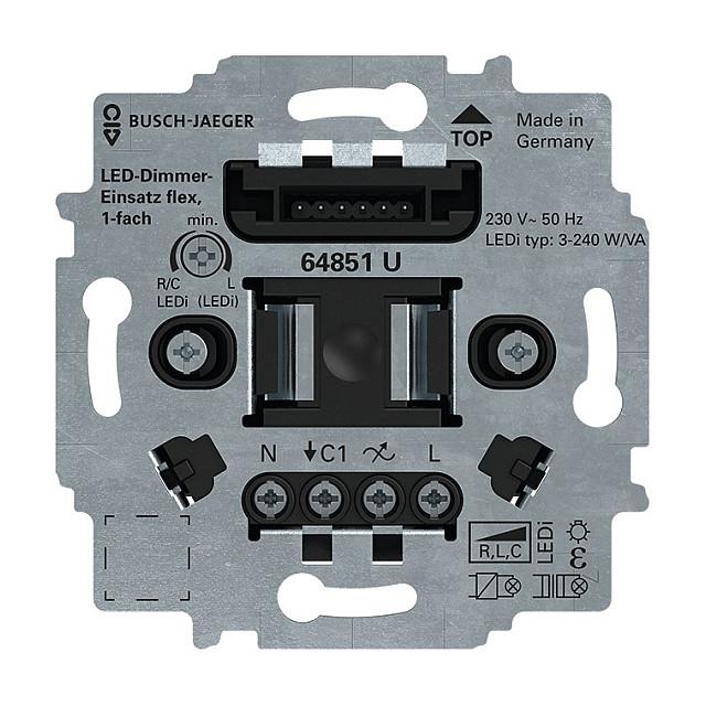 BUSCH JAEGER BJ 64851 U LED-Tastdimmer-Einsatz flex