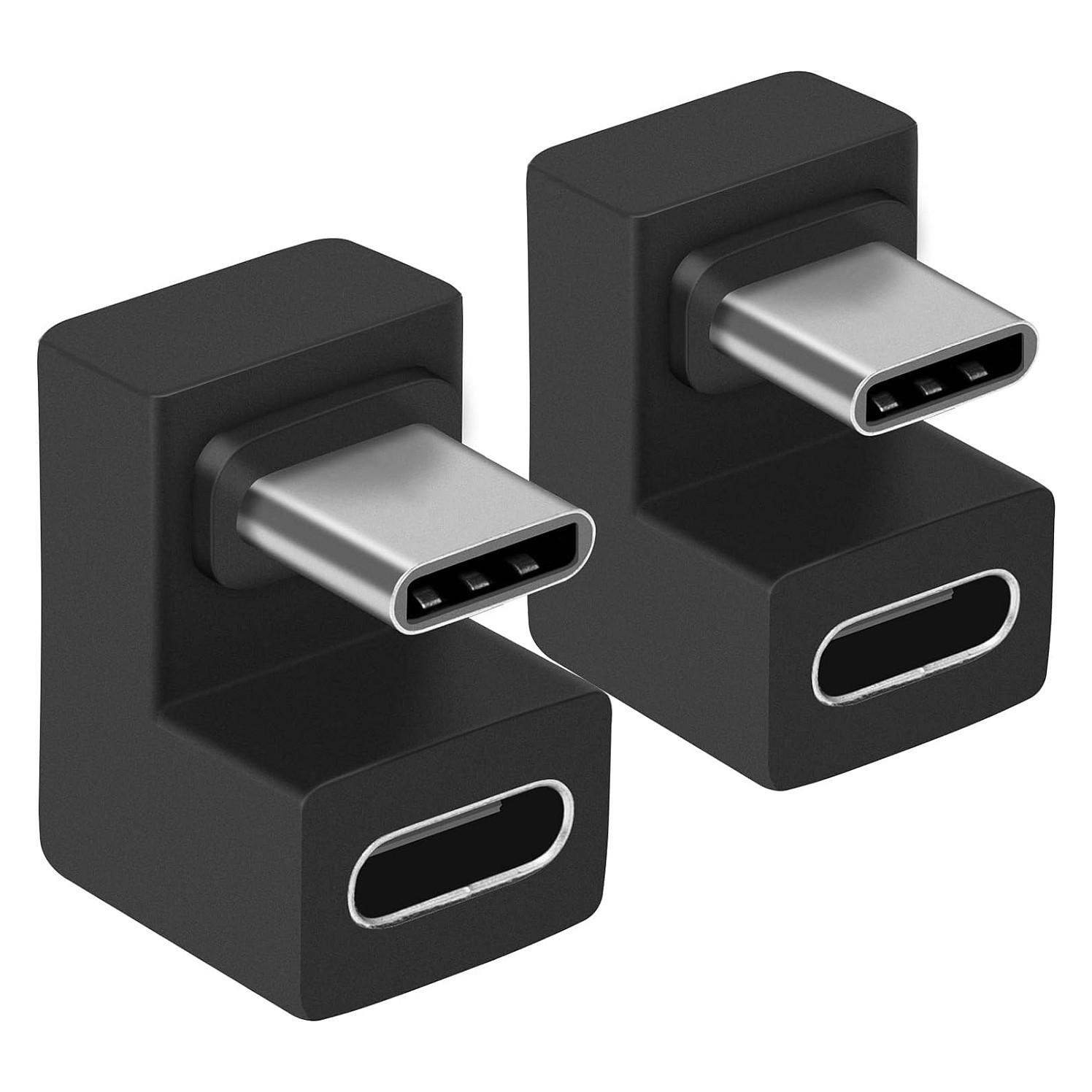 USB-C adapter Equip 133476 180 grader - 2 stk., sort