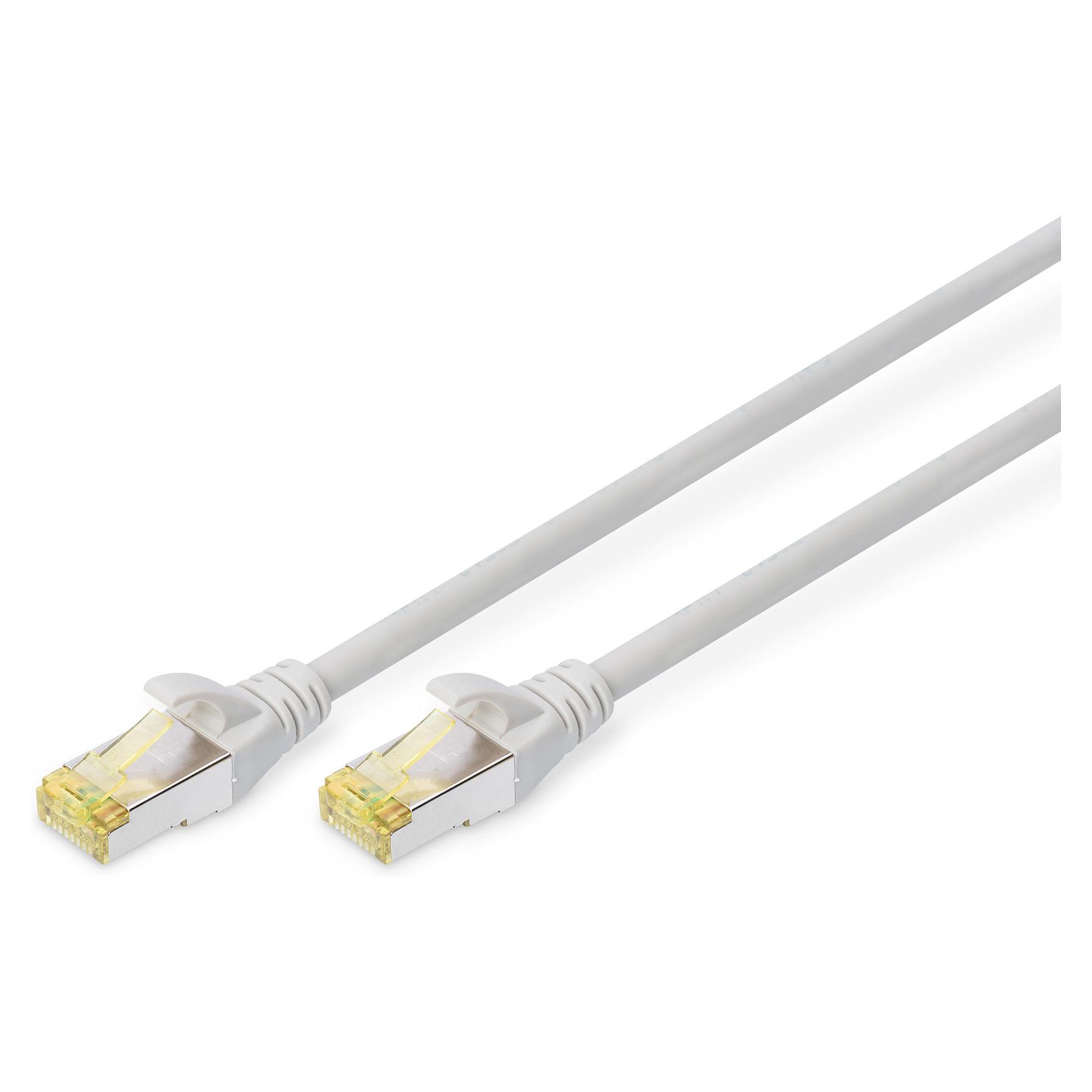 DIGITUS - Patchkabel - RJ-45 (han) til RJ-45 (han) - 20 m - S/FTP - CAT 6a - booted, halogenfri, knastfri - grå
