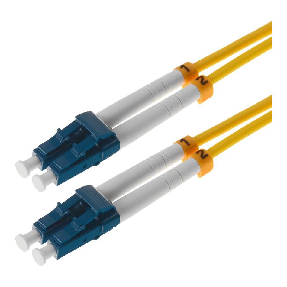 Fiberpatchkabel Helos OS2 duplex LC/LC LSZH - gul, 7,5 m